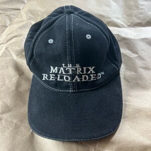 Vintage Black Matrix Reloaded Hat Smaller in Size with Adjustable strap/velcro